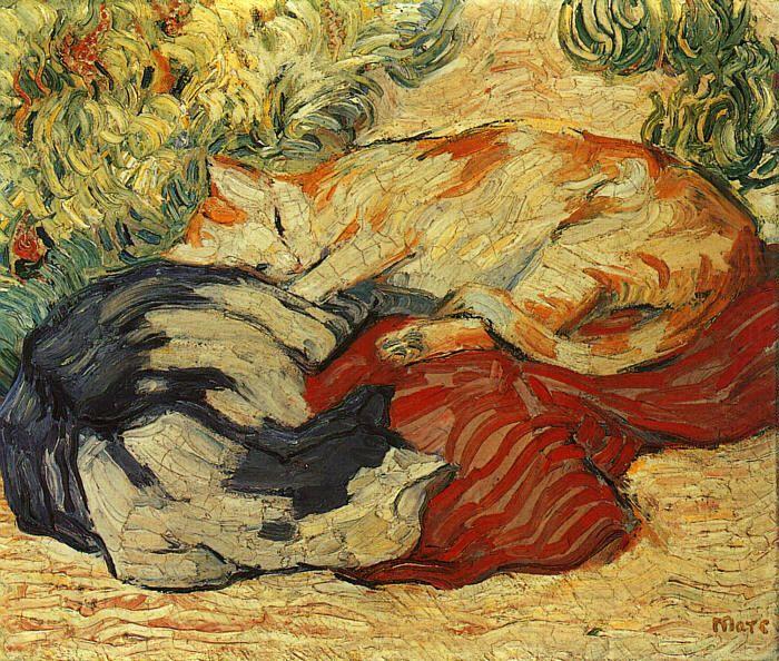 Franz Marc Cats on a Red Cloth china oil painting image